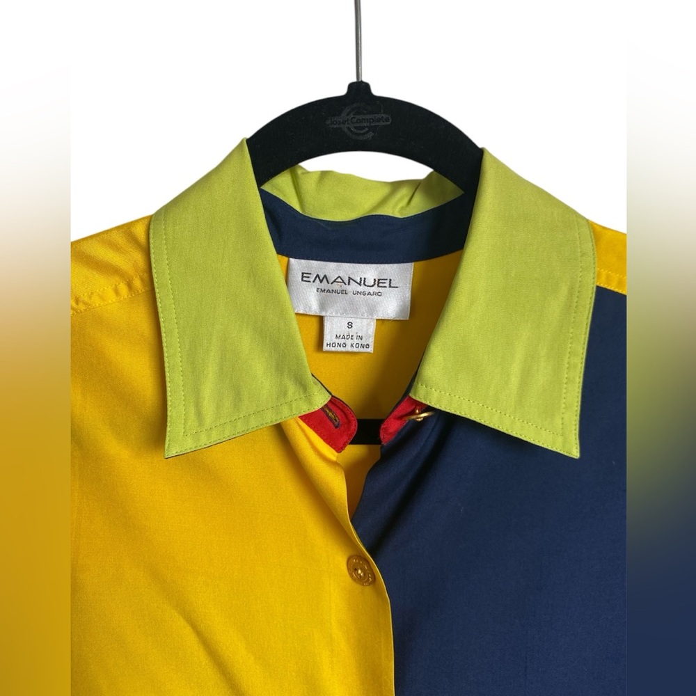 Vintage Y2K EMANUEL UNGARO Women’s 100% Silk Blouse Size 8 - Picture 3 of 12